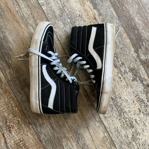 Black high top old skool vans